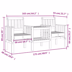 VidaXL 825149 banc de jardin Bois - Vue supplémentaire 8