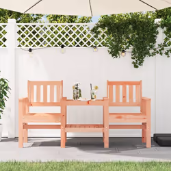 Profitez de soirée romantiques sur le banc de jardin avec une table intégrale pour verre à vin,snacks ou café. Bois massif de ...