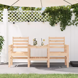 Profitez de soirée romantiques sur le banc de jardin avec une table intégrale pour verre à vin,snacks ou café. Bois de pin ma ...