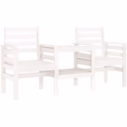Profitez de soirée romantiques sur le banc de jardin avec une table intégrale pour verre à vin,snacks ou café. Bois de pin ma ...
