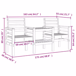 VidaXL 825160 banc de jardin Bois - Vue supplémentaire 8