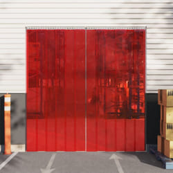 Rideau de porte rouge 300 mmx2,6 mm 10 m pvc - Vidaxl