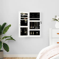 Vidaxl - Armoire à bijoux avec miroir murale blanc 30x8,5x67 cm