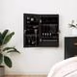 vidaXL Armoire à bijoux avec miroir murale noir 37,5x10x67 cm