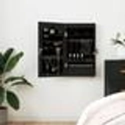 vidaXL Armoire à bijoux avec miroir murale noir 37,5x10x67 cm