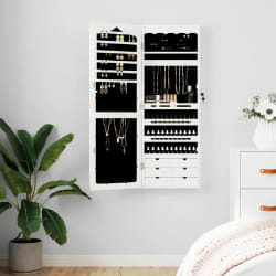 VIDAXL Armoire à bijoux mural - Blanc