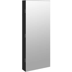 Armoire à bijoux avec miroir et éclairage LED mural noir vidaXL