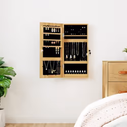 vidaXL Armoire à bijoux avec miroir et éclairage LED mural