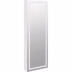 Gardez vos bijoux et parfums rangés discrètement et élégamment avec cette élégante armoire à bijoux avec miroir et lumières L ...