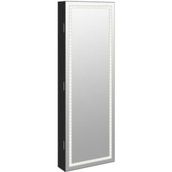 Vidaxl - Armoire à bijoux avec miroir et éclairage led mural noir