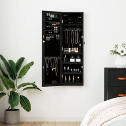 Vidaxl - Armoire à bijoux avec miroir et éclairage led mural noir