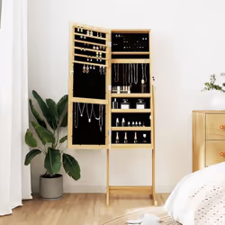 Gardez vos bijoux et parfums rangés discrètement et élégamment avec cette élégante armoire à bijoux avec miroir ! Matériau du ...