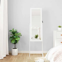Vidaxl - Armoire à bijoux miroir avec lumières led sur pied blanc