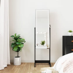 Vidaxl - Armoire à bijoux miroir avec lumières led sur pied noir