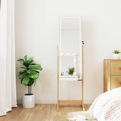 vidaXL Armoire à bijoux miroir avec lumières LED sur pied