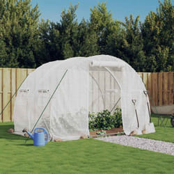 Serre avec cadre en acier blanc 6 m² 3x2x2 m - Vidaxl