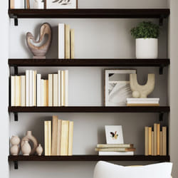 Vidaxl - tagère murale gris foncé 100x30x4 cm bois chêne massif traité