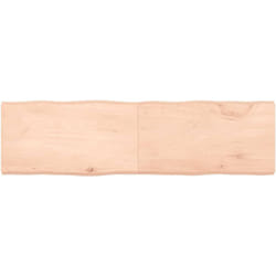 Vidaxl - The Living Store Dessus de table bois massif non traité bordure assortie - Dessus De Table - Plateau De Table - Bois Massif - Chêne - Meuble