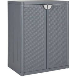 vidaXL Armoire de rangement de jardin gris 65x45x88 cm PP rotin