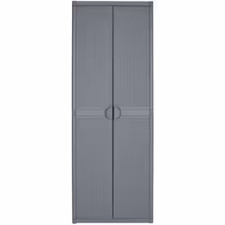 vidaXL Armoire de rangement de jardin gris 65x45x172 cm PP rotin