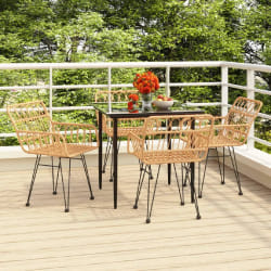 vidaXL Ensemble à manger de jardin 5pcs Résine tressée