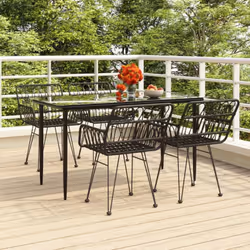Créez une esthétique convaincante et uniforme dans votre espace extérieur avec cet ensemble de salle à manger de jardin ! Mat ...