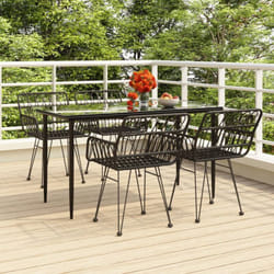 Vidaxl - Ensemble à manger de jardin 5 pcs Noir Résine tressée