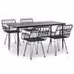 vidaXL Ensemble à manger de jardin 5 pcs Noir Résine tressée
