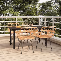 Créez une esthétique convaincante et uniforme dans votre espace extérieur avec cet ensemble de salle à manger de jardin ! Mat ...