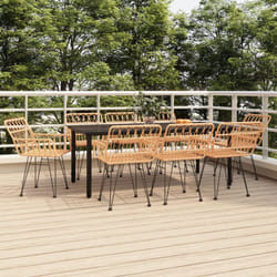 Vidaxl - Ensemble à dîner de jardin 9 pcs Résine tressée