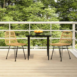 vidaXL Ensemble à manger de jardin 3 pcs Résine tressée