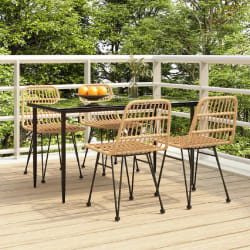 vidaXL Ensemble à manger de jardin 5pcs Résine tressée