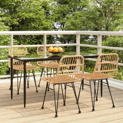 vidaXL Ensemble à manger de jardin 5pcs Résine tressée