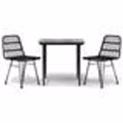 vidaXL Ensemble à manger de jardin 3 pcs Noir Résine tressée