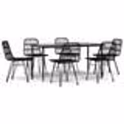 vidaXL Ensemble à manger de jardin 7 pcs Noir Résine tressée