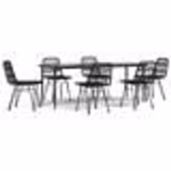 vidaXL Ensemble à manger de jardin 7 pcs Noir Résine tressée