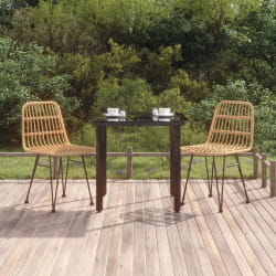 vidaXL Ensemble à manger de jardin 3 pcs Résine tressée