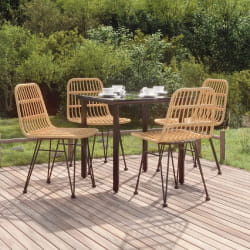 vidaXL Ensemble à manger de jardin 5pcs Résine tressée