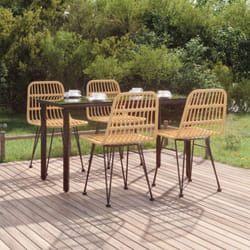 vidaXL Ensemble à manger de jardin 5pcs Résine tressée
