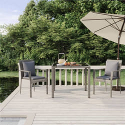 Vidaxl - Ensemble à manger de jardin 3 pcs coussins gris résine tressée