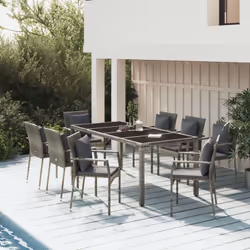 Cet ensemble de salle à manger de jardin tendance, au design élégant et contemporain, est un excellent choix pour manger ou v ...