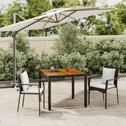 vidaXL Ensemble à manger de jardin avec coussins 3 pcs Noir