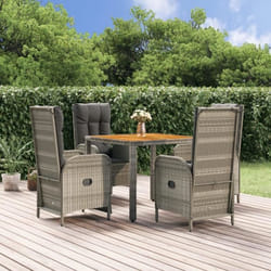 vidaXL Ensemble à manger de jardin 5 pcs coussins gris résine tressée