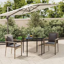 Vidaxl - Mobilier à dîner de jardin 3pcs avec coussins noir et gris