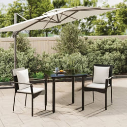 Vidaxl - Ensemble de salle à manger de jardin avec coussins 3 pcs Noir
