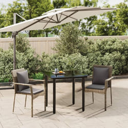 Vidaxl - Mobilier à dîner de jardin 3pcs avec coussins noir et gris