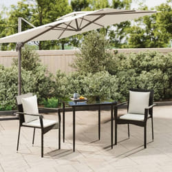Vidaxl - Ensemble à manger de jardin avec coussins 3 pcs Noir