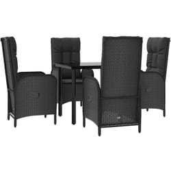 Ensemble À Manger De Jardin Coussins 5pcs Noir Résine Tressée Vidaxl
