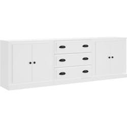 vidaXL Buffets 3 pcs Blanc Bois d'ingénierie