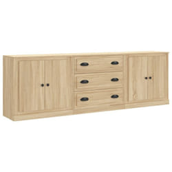 Buffets 3 pcs Chêne sonoma Bois d'ingénierie vidaXL